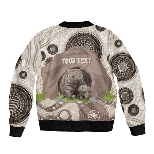 Personalised Australia Wombat Bomber Jacket Welcome To Our Home Aboriginal Art - Aussie Hoodie