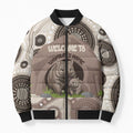 Personalised Australia Wombat Bomber Puffer Jacket Welcome To Our Home Aboriginal Art - Aussie Hoodie