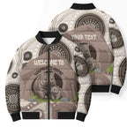 Personalised Australia Wombat Bomber Puffer Jacket Welcome To Our Home Aboriginal Art - Aussie Hoodie