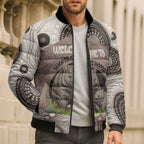 Personalised Australia Wombat Bomber Puffer Jacket Welcome To Our Home Aboriginal Art - Aussie Hoodie