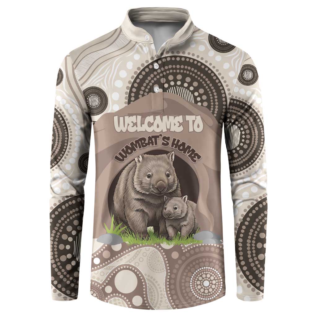 Personalised Australia Wombat Button Sweatshirt Welcome To Our Home Aboriginal Art - Aussie Hoodie