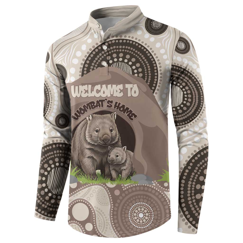 Personalised Australia Wombat Button Sweatshirt Welcome To Our Home Aboriginal Art - Aussie Hoodie