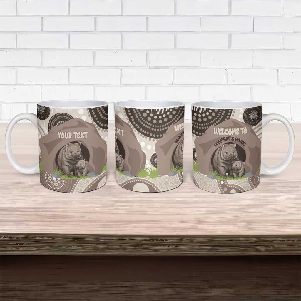 Personalised Australia Wombat Ceramic Mug Welcome To Our Home Aboriginal Art - Aussie Hoodie