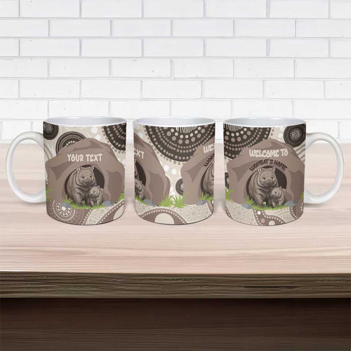 Personalised Australia Wombat Ceramic Mug Welcome To Our Home Aboriginal Art - Aussie Hoodie