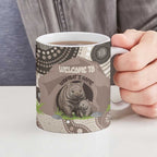 Personalised Australia Wombat Ceramic Mug Welcome To Our Home Aboriginal Art - Aussie Hoodie