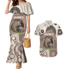Personalised Australia Wombat Couples Matching Mermaid Dress and Hawaiian Shirt Welcome To Our Home Aboriginal Art - Aussie Hoodie