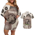 Personalised Australia Wombat Couples Matching Off Shoulder Short Dress and Hawaiian Shirt Welcome To Our Home Aboriginal Art - Aussie Hoodie