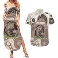 Personalised Australia Wombat Couples Matching Summer Maxi Dress and Hawaiian Shirt Welcome To Our Home Aboriginal Art - Aussie Hoodie