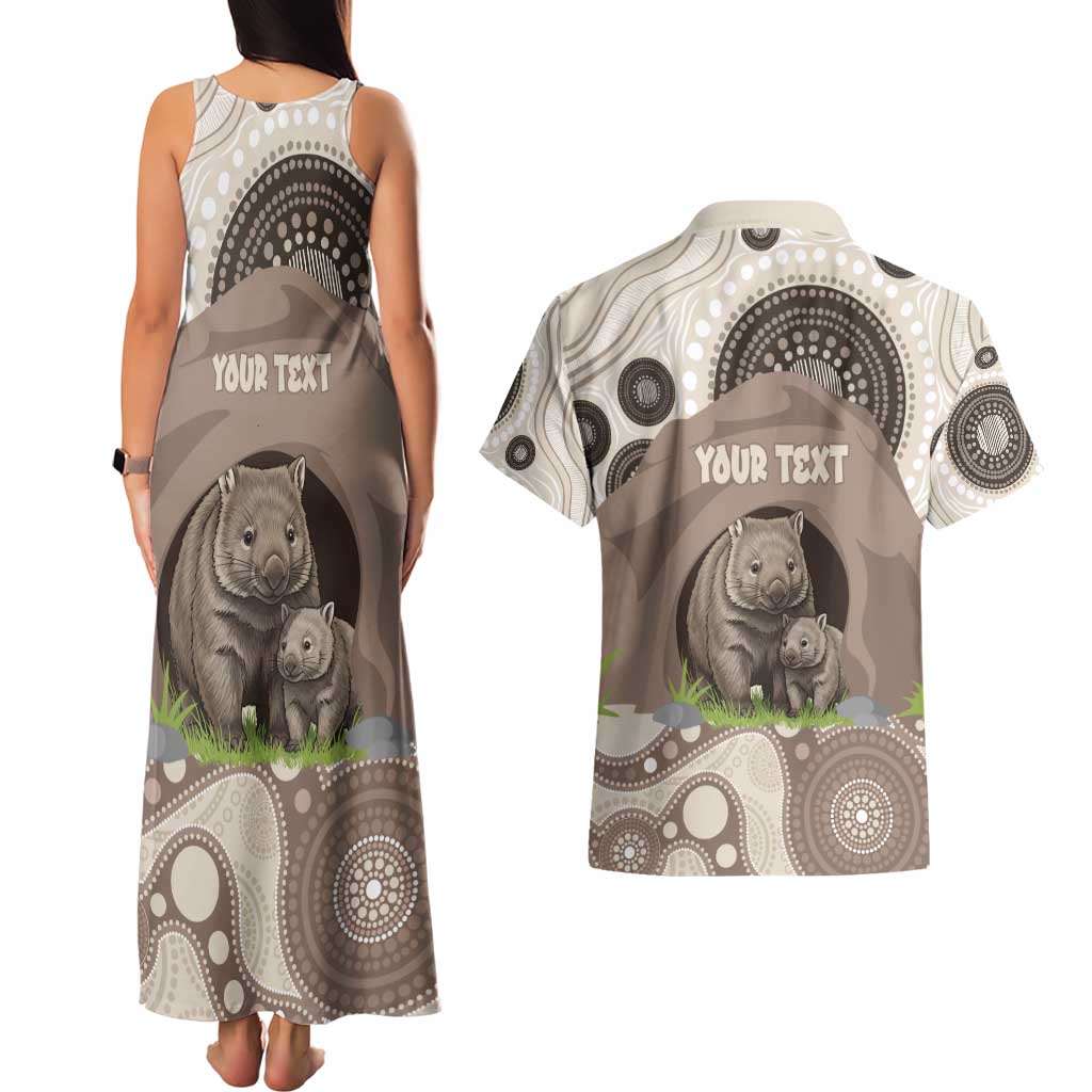 Personalised Australia Wombat Couples Matching Tank Maxi Dress and Hawaiian Shirt Welcome To Our Home Aboriginal Art - Aussie Hoodie