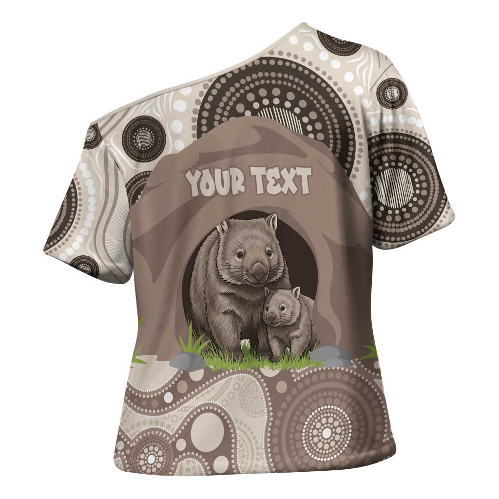 Personalised Australia Wombat Cross Shoulder Shirt Welcome To Our Home Aboriginal Art - Aussie Hoodie