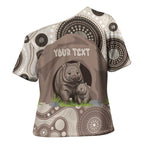 Personalised Australia Wombat Cross Shoulder Shirt Welcome To Our Home Aboriginal Art - Aussie Hoodie