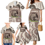Personalised Australia Wombat Family Matching Mermaid Dress and Hawaiian Shirt Welcome To Our Home Aboriginal Art - Aussie Hoodie