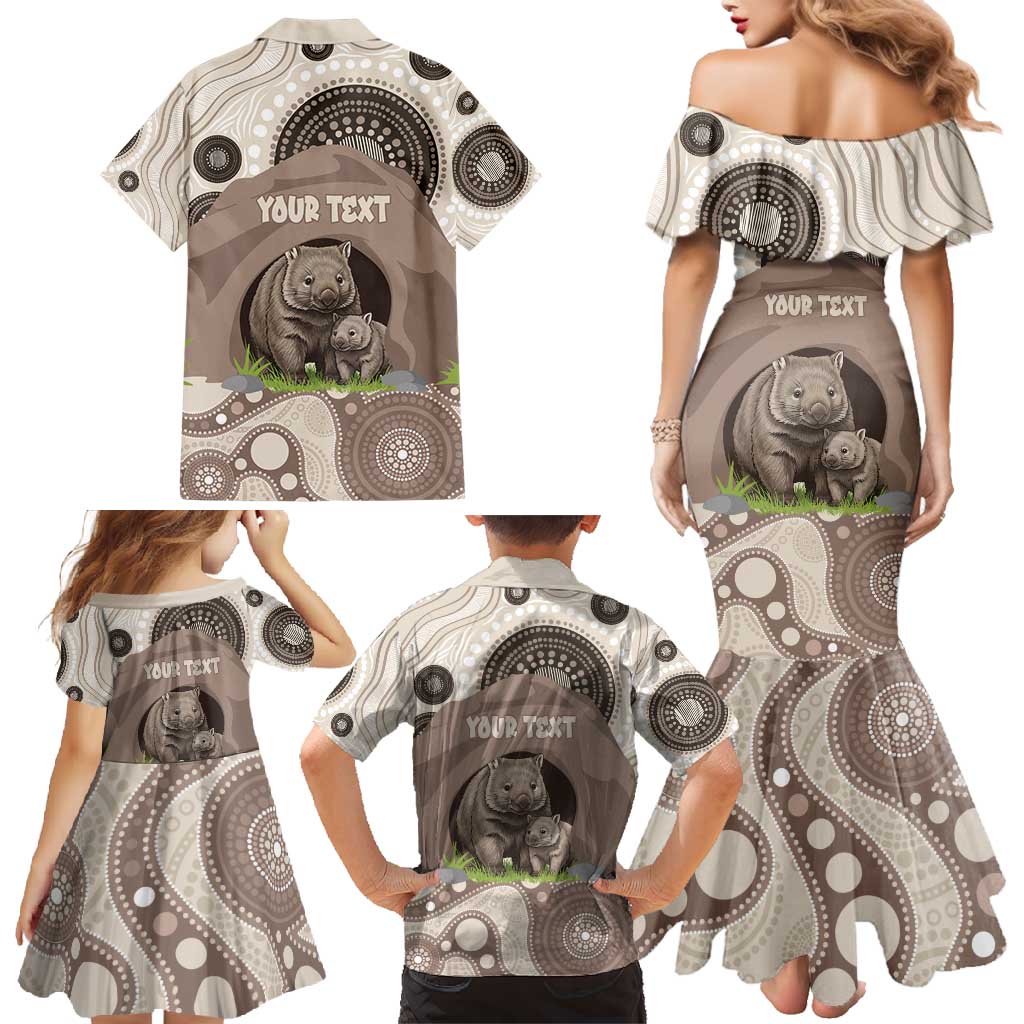 Personalised Australia Wombat Family Matching Mermaid Dress and Hawaiian Shirt Welcome To Our Home Aboriginal Art - Aussie Hoodie