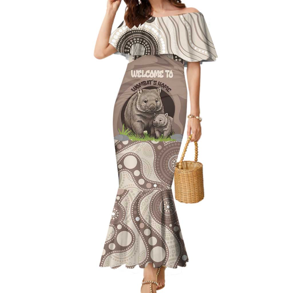 Personalised Australia Wombat Family Matching Mermaid Dress and Hawaiian Shirt Welcome To Our Home Aboriginal Art - Aussie Hoodie