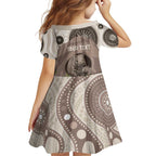 Personalised Australia Wombat Family Matching Off Shoulder Maxi Dress and Hawaiian Shirt Welcome To Our Home Aboriginal Art - Aussie Hoodie