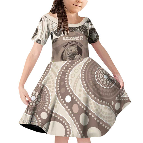 Personalised Australia Wombat Family Matching Off Shoulder Short Dress and Hawaiian Shirt Welcome To Our Home Aboriginal Art - Aussie Hoodie