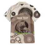 Personalised Australia Wombat Family Matching Off Shoulder Short Dress and Hawaiian Shirt Welcome To Our Home Aboriginal Art - Aussie Hoodie