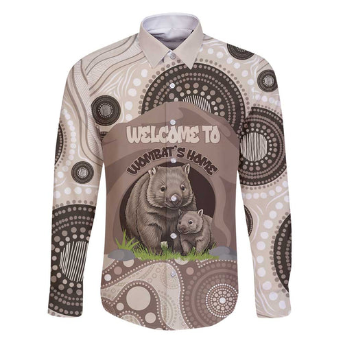 Personalised Australia Wombat Family Matching Off Shoulder Short Dress and Hawaiian Shirt Welcome To Our Home Aboriginal Art - Aussie Hoodie