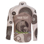 Personalised Australia Wombat Family Matching Off Shoulder Short Dress and Hawaiian Shirt Welcome To Our Home Aboriginal Art - Aussie Hoodie