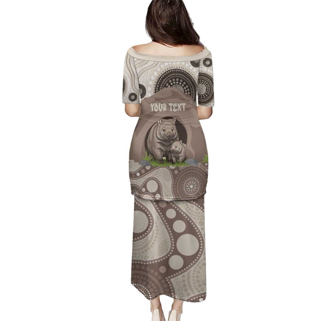 Personalised Australia Wombat Family Matching Puletasi and Hawaiian Shirt Welcome To Our Home Aboriginal Art - Aussie Hoodie