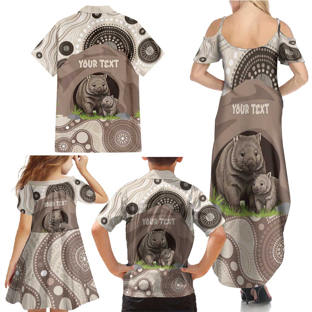 Personalised Australia Wombat Family Matching Summer Maxi Dress and Hawaiian Shirt Welcome To Our Home Aboriginal Art - Aussie Hoodie