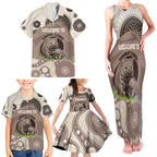 Personalised Australia Wombat Family Matching Tank Maxi Dress and Hawaiian Shirt Welcome To Our Home Aboriginal Art - Aussie Hoodie