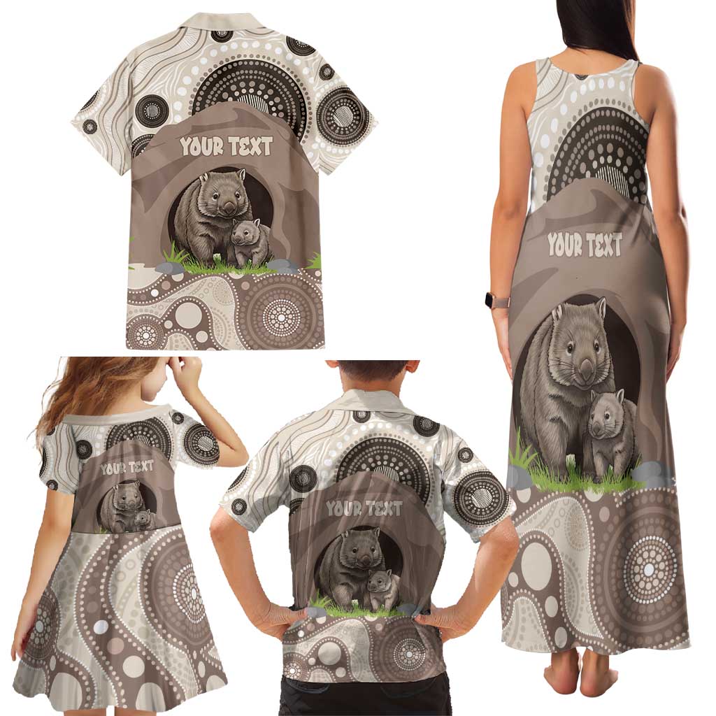 Personalised Australia Wombat Family Matching Tank Maxi Dress and Hawaiian Shirt Welcome To Our Home Aboriginal Art - Aussie Hoodie