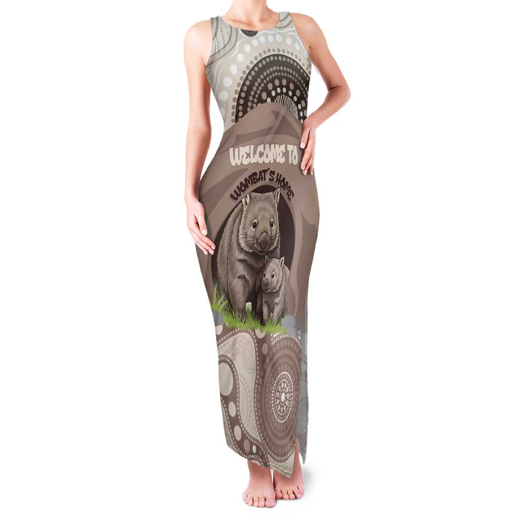 Personalised Australia Wombat Family Matching Tank Maxi Dress and Hawaiian Shirt Welcome To Our Home Aboriginal Art - Aussie Hoodie