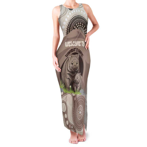 Personalised Australia Wombat Family Matching Tank Maxi Dress and Hawaiian Shirt Welcome To Our Home Aboriginal Art - Aussie Hoodie