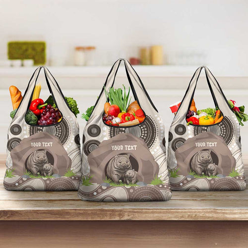 Personalised Australia Wombat Grocery Bag Welcome To Our Home Aboriginal Art - Aussie Hoodie