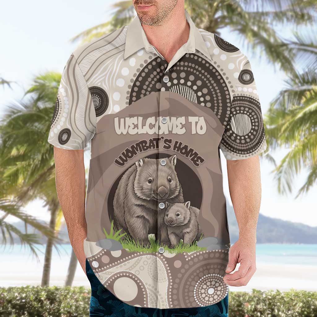 Personalised Australia Wombat Hawaiian Shirt Welcome To Our Home Aboriginal Art - Aussie Hoodie