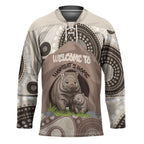 Personalised Australia Wombat Hockey Jersey Welcome To Our Home Aboriginal Art - Aussie Hoodie