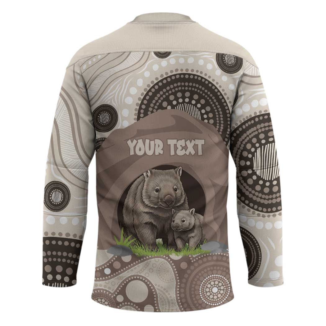 Personalised Australia Wombat Hockey Jersey Welcome To Our Home Aboriginal Art - Aussie Hoodie