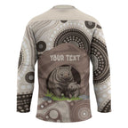 Personalised Australia Wombat Hockey Jersey Welcome To Our Home Aboriginal Art - Aussie Hoodie