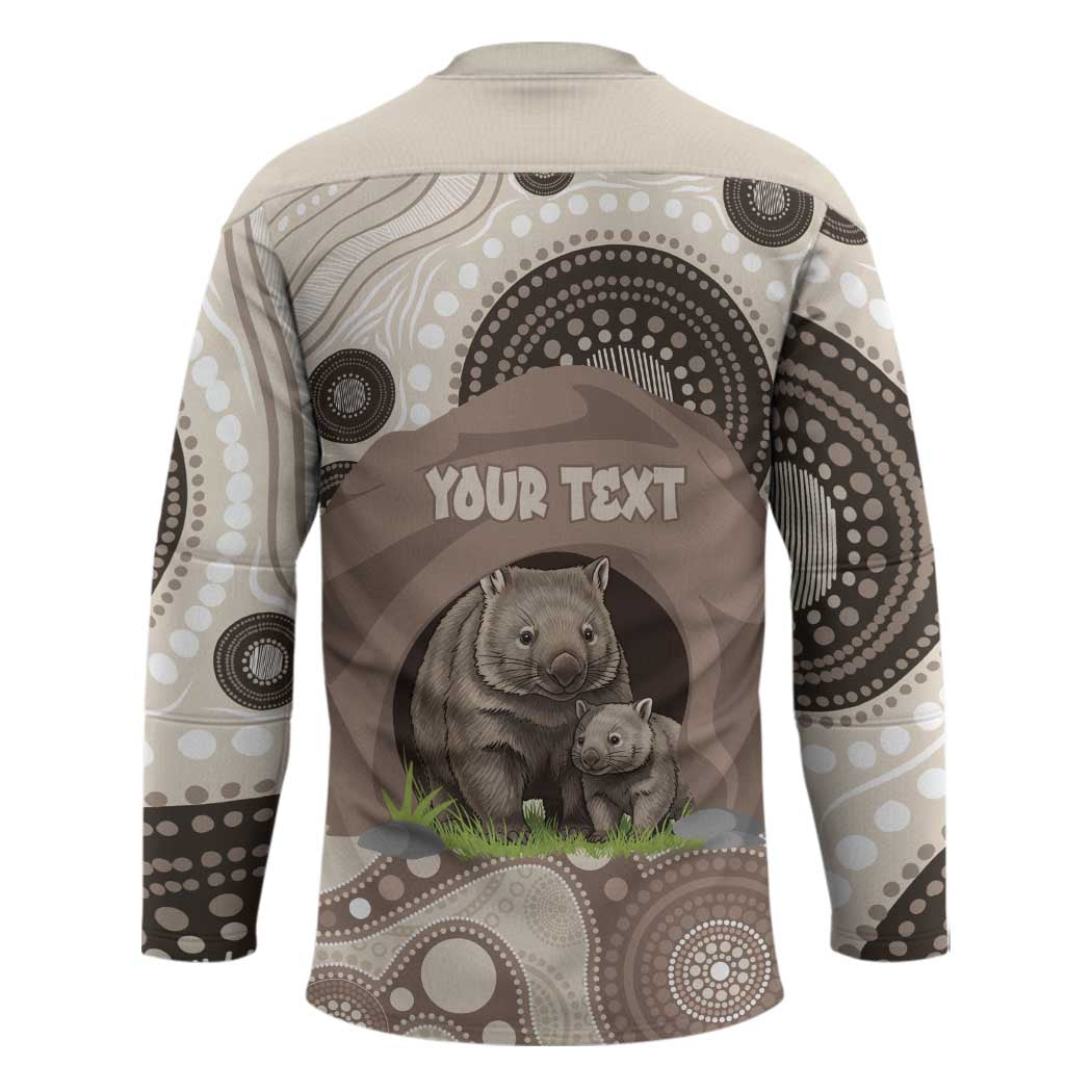 Personalised Australia Wombat Hockey Jersey Welcome To Our Home Aboriginal Art - Aussie Hoodie