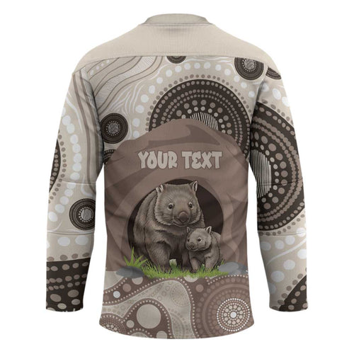 Personalised Australia Wombat Hockey Jersey Welcome To Our Home Aboriginal Art - Aussie Hoodie