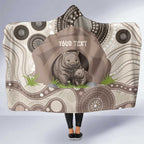 Personalised Australia Wombat Hooded Blanket Welcome To Our Home Aboriginal Art - Aussie Hoodie