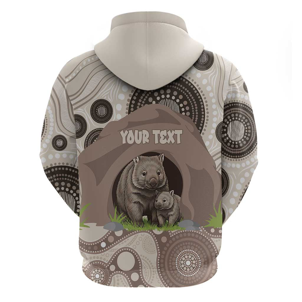 Personalised Australia Wombat Hoodie Welcome To Our Home Aboriginal Art - Aussie Hoodie