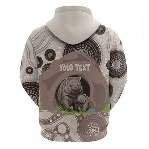 Personalised Australia Wombat Hoodie Welcome To Our Home Aboriginal Art - Aussie Hoodie