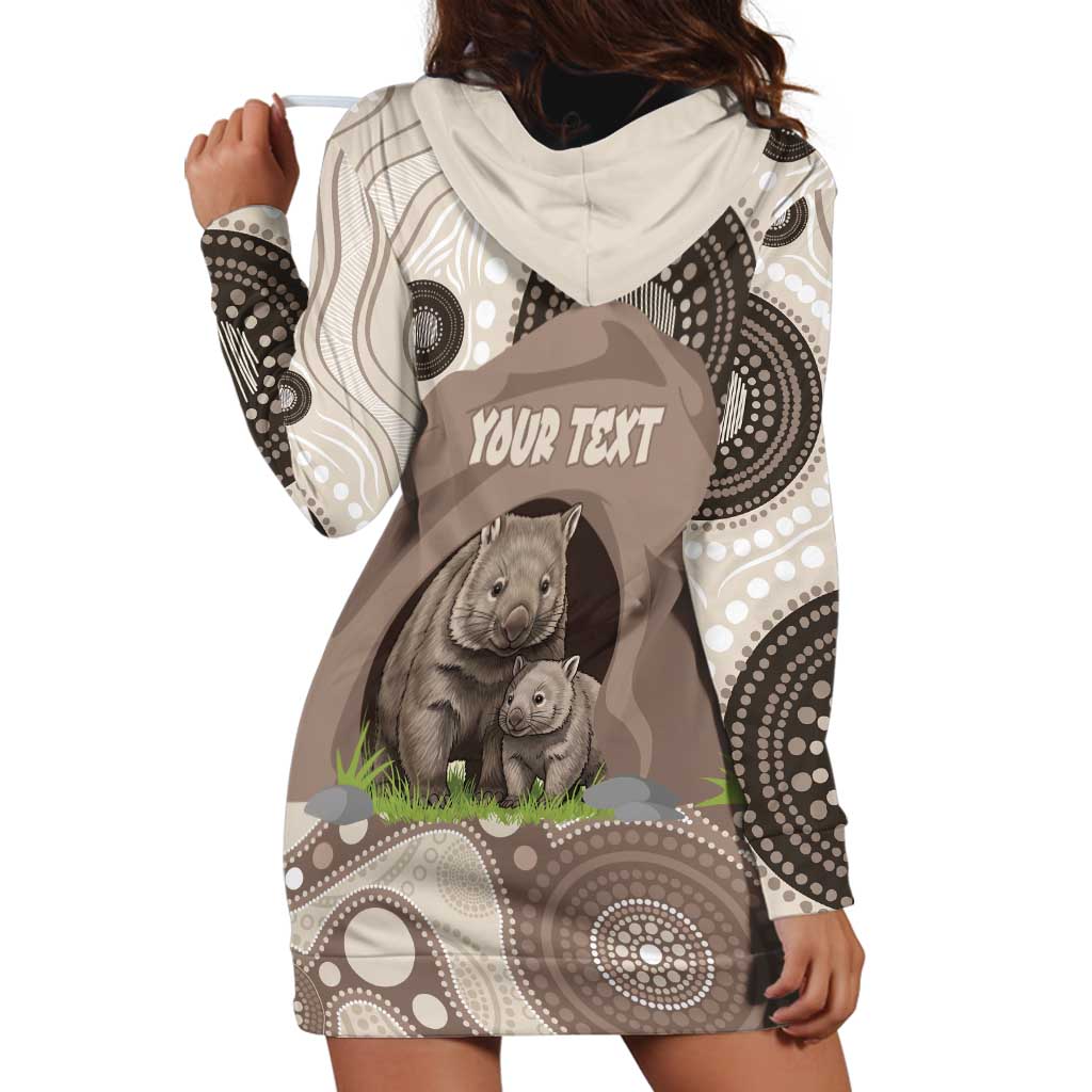 Personalised Australia Wombat Hoodie Dress Welcome To Our Home Aboriginal Art - Aussie Hoodie
