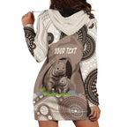 Personalised Australia Wombat Hoodie Dress Welcome To Our Home Aboriginal Art - Aussie Hoodie