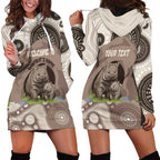 Personalised Australia Wombat Hoodie Dress Welcome To Our Home Aboriginal Art - Aussie Hoodie