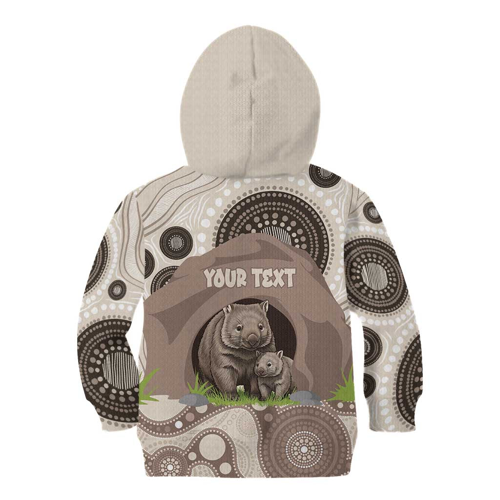 Personalised Australia Wombat Kid Hoodie Welcome To Our Home Aboriginal Art - Aussie Hoodie