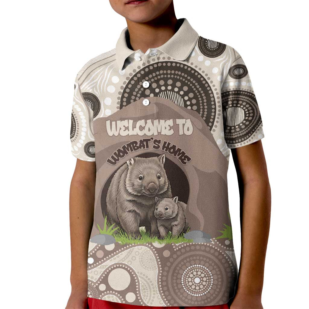 Personalised Australia Wombat Kid Polo Shirt Welcome To Our Home Aboriginal Art - Aussie Hoodie