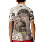 Personalised Australia Wombat Kid Polo Shirt Welcome To Our Home Aboriginal Art - Aussie Hoodie