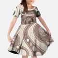 Personalised Australia Wombat Kid Short Sleeve Dress Welcome To Our Home Aboriginal Art - Aussie Hoodie