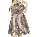 Personalised Australia Wombat Kid Short Sleeve Dress Welcome To Our Home Aboriginal Art - Aussie Hoodie