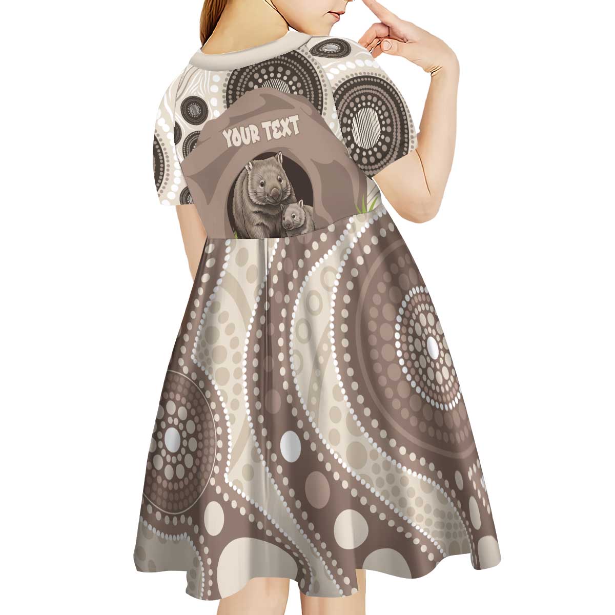 Personalised Australia Wombat Kid Short Sleeve Dress Welcome To Our Home Aboriginal Art - Aussie Hoodie