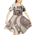 Personalised Australia Wombat Kid Short Sleeve Dress Welcome To Our Home Aboriginal Art - Aussie Hoodie