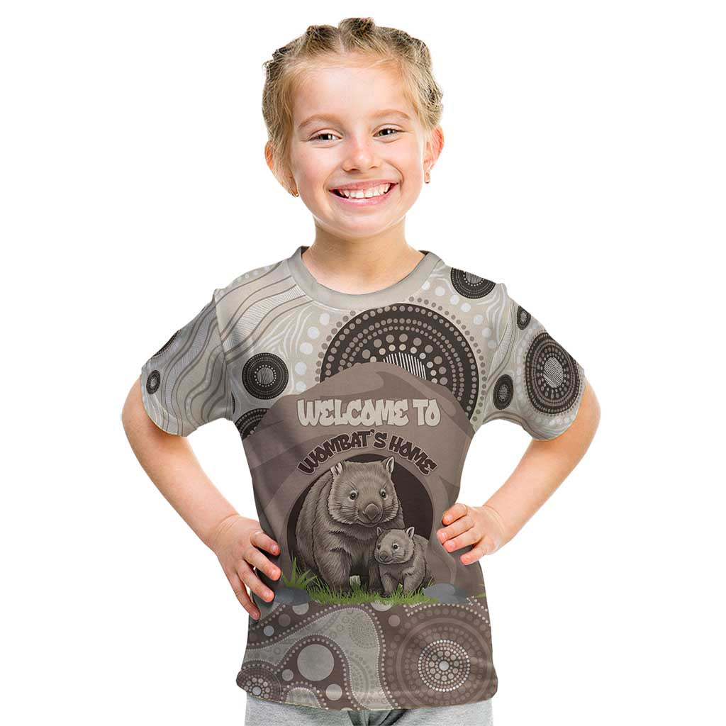 Personalised Australia Wombat Kid T Shirt Welcome To Our Home Aboriginal Art - Aussie Hoodie